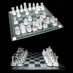 Chess and Checkers with Glass Chess Board